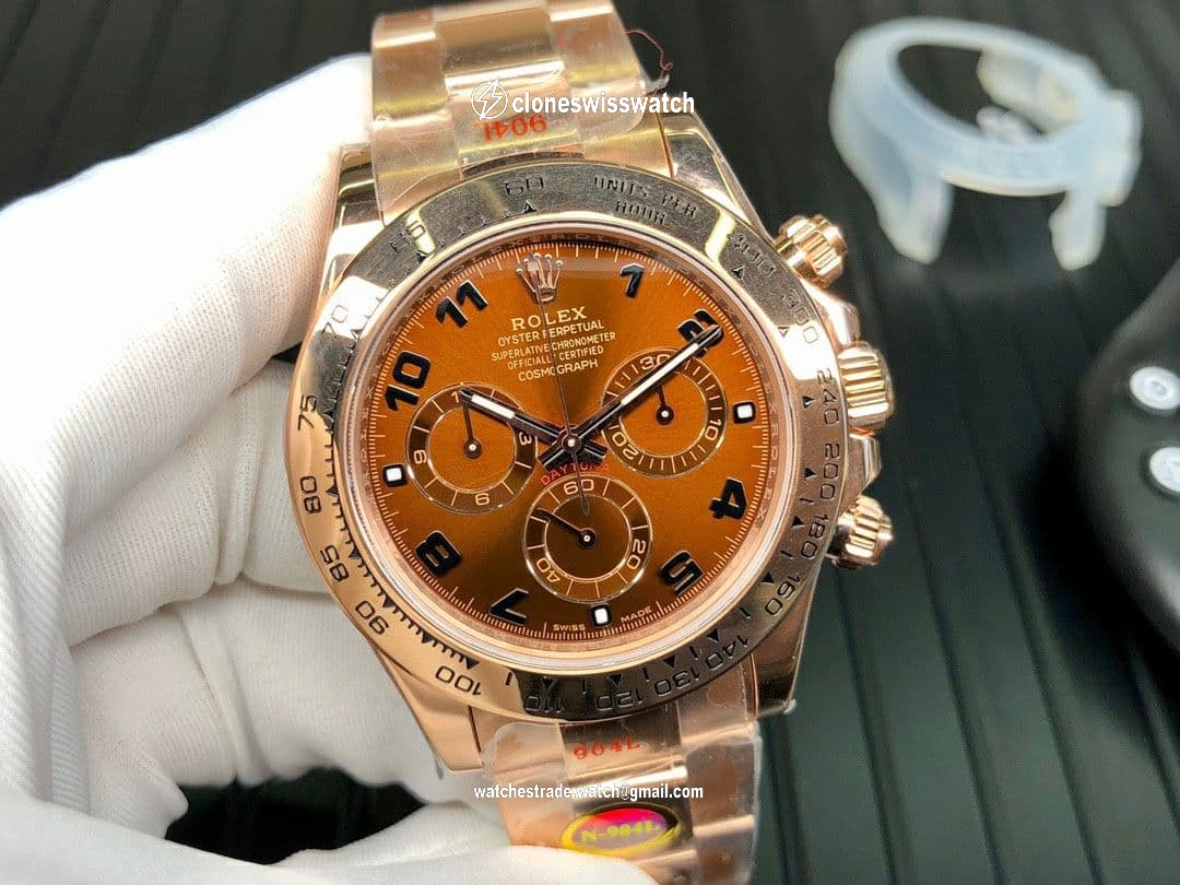 Daytona 116505 RG Noob 1:1 Best Edition 904L SS Case and Bracelet Chocolate Dial SA4130 V4