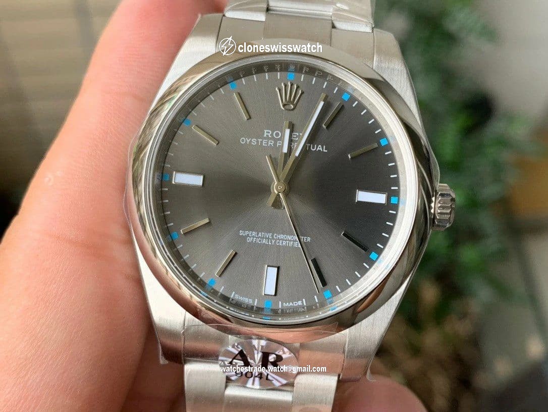 Oyster Perpetual 39mm 114300 ARF 1:1 Best Edition 904L SS Case and Bracelet Gray Rhodium Dial SH3132