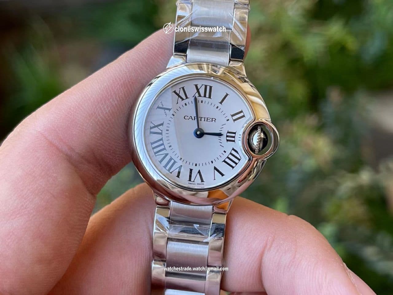 CAR0499 - Balon Bleu Ladies 28mm SS/SS Wht V6F V7 Swiss Qtz