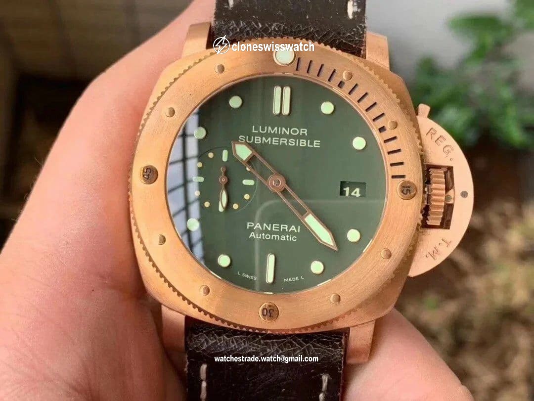 PAM382 N Bronzo VSF 1:1 Best Edition on Brown Distressed Calfskin Strap P.9000 Super Clone V2