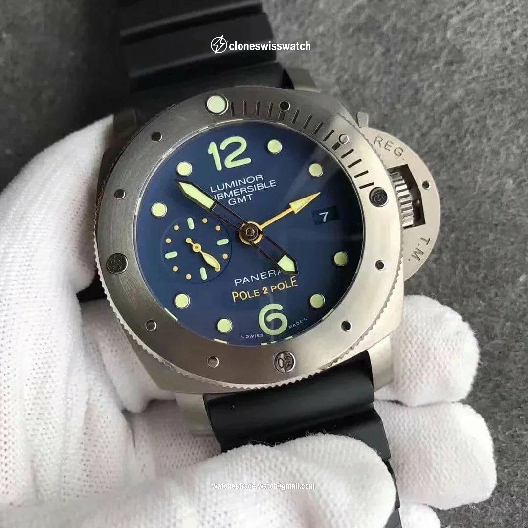 PAM719 S Titanium "Pole2Pole " VSF 1:1 Best Edition on Black Rubber Strap P.9001 Super Clone