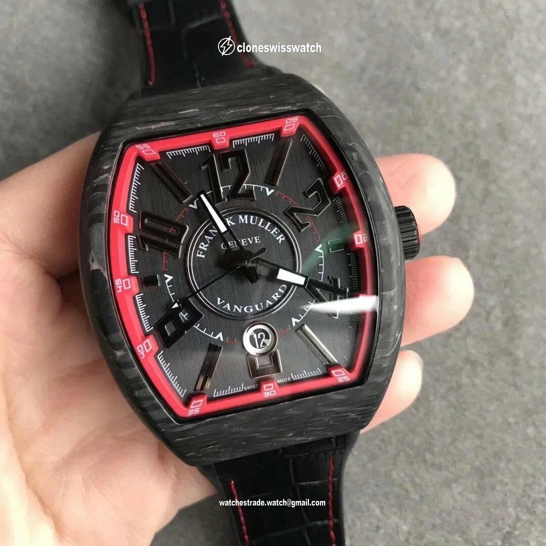 Vanguard Automatic Carbon Black/Red Carbon Dial on Black Nylon/Rubber Strap NH35A