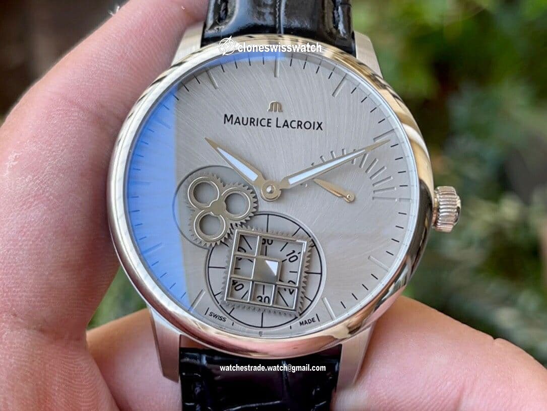 Masterpiece Square Wheel SS Gray Dial on Black Leather Strap A6498 V3
