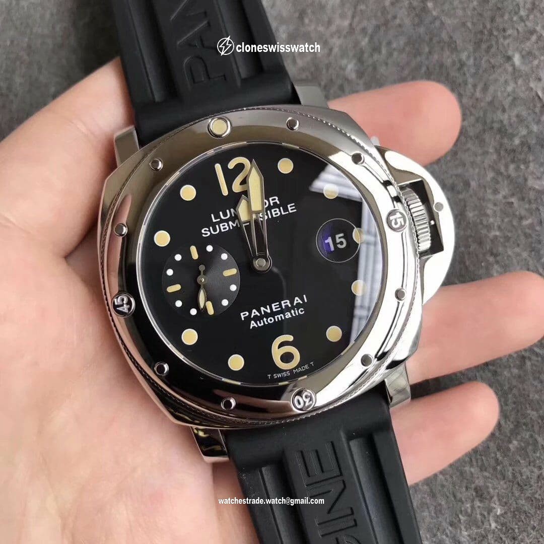 PAM984 Mike Horn Submersible VSF 1:1 Best Edition Black Dial on Black Rubber Strap P.9010 Clone