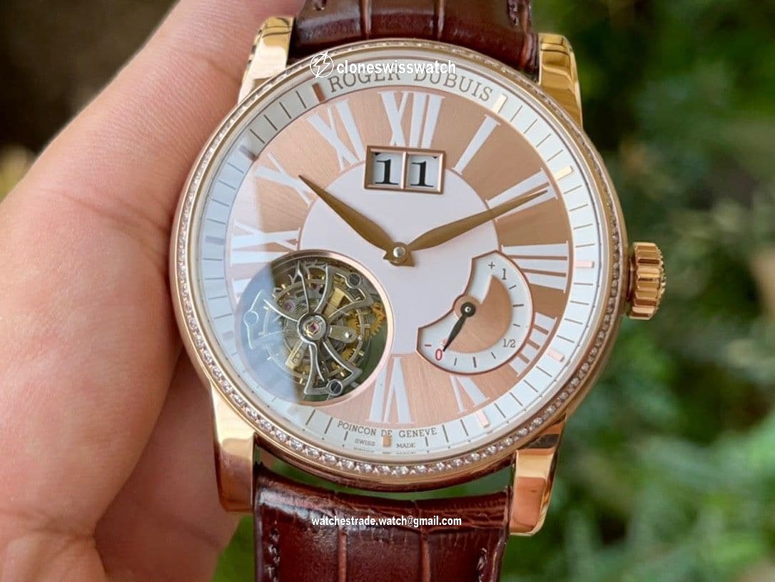 Roger Dubuis Hommage Flying Tourb RDDBHO0568 RG/LE Wht/Wht A Tour