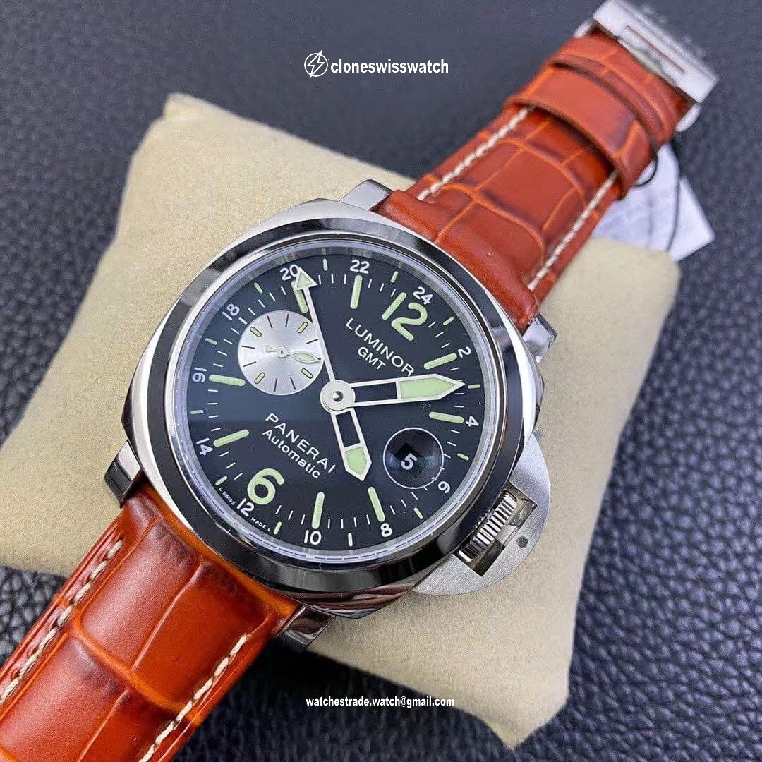 PAM088 R Luminor GMT 44mm VSF 1:1 Best Edition on Brown Leather Strap P.9001 Super Clone