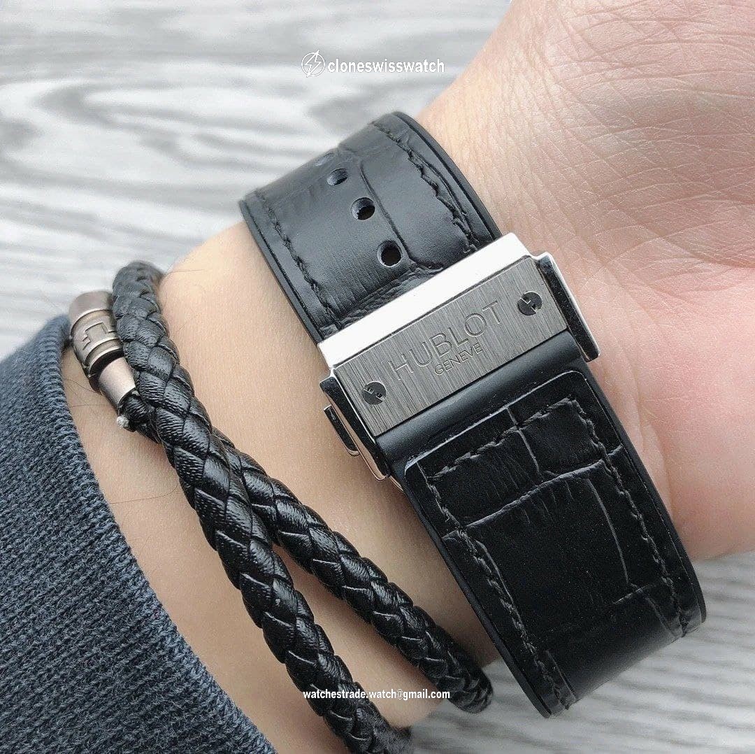 Hublot Black Diamond Chrono on Black Leather Strap