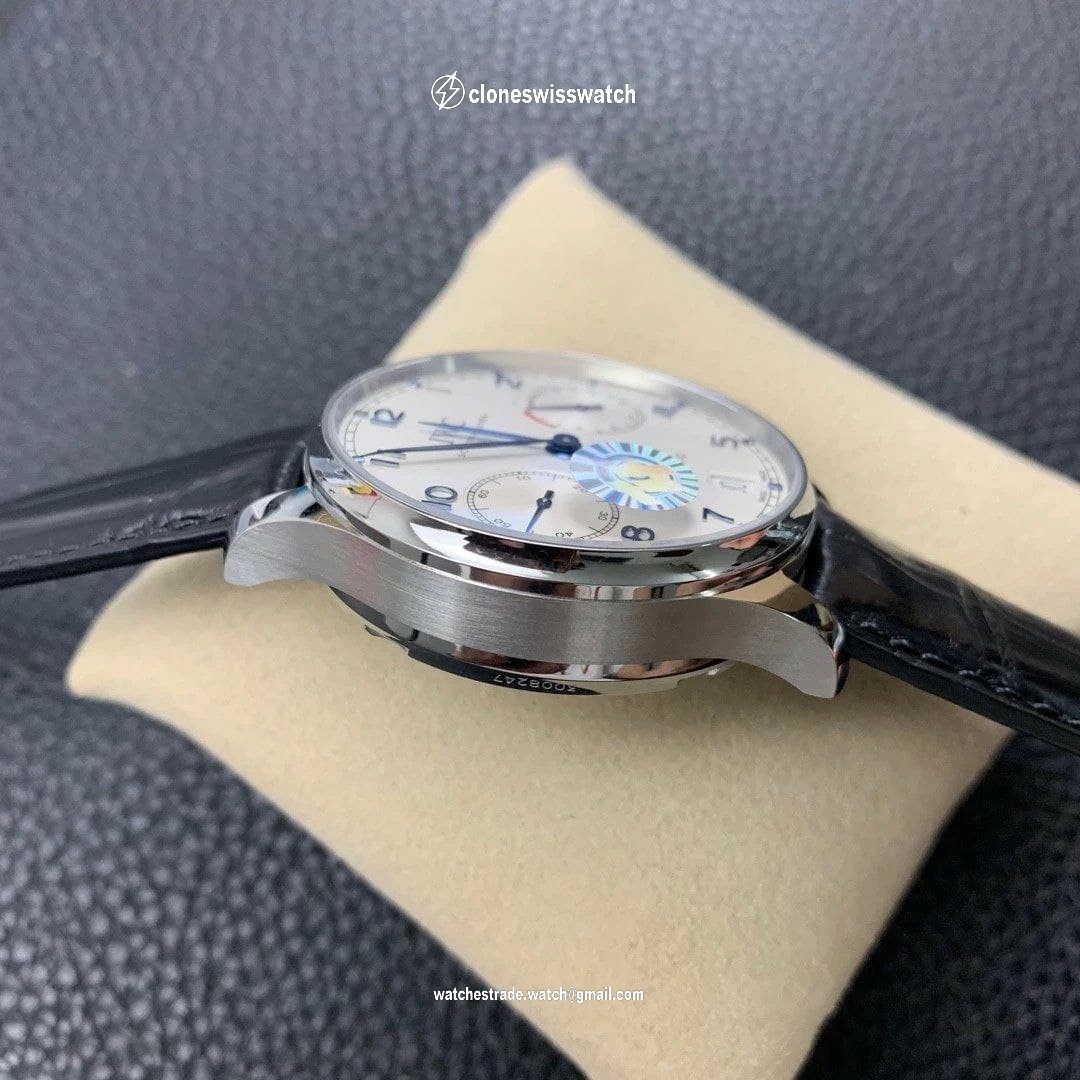 Portuguese Real PR IW500705 ZF 1:1 Best Edition White Dial Blue Markers on Brown Leather Strap A52010