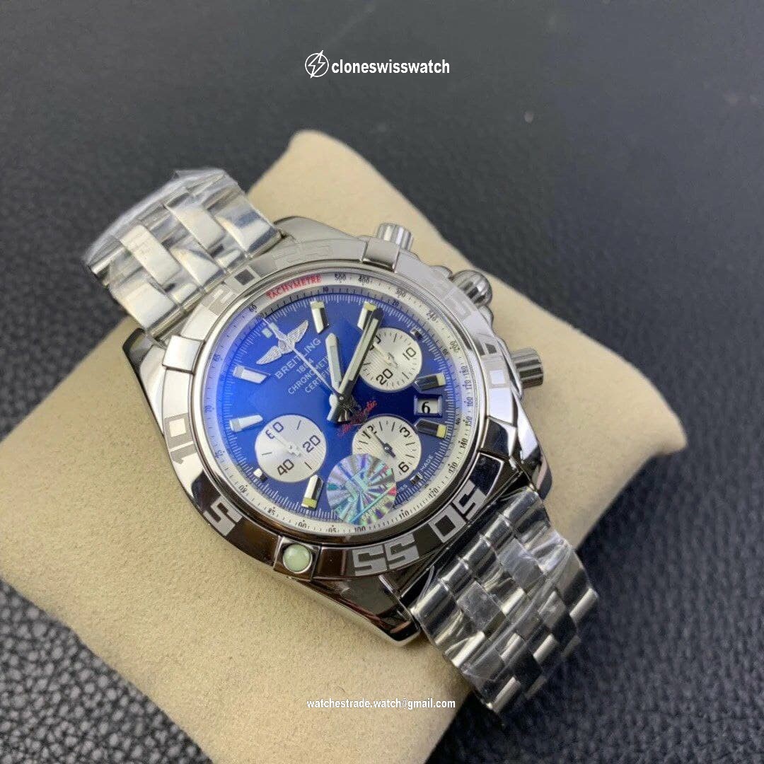Chronomat B01 44 SS GF 1:1 Best Edition Blue Dial on SS Bracelet