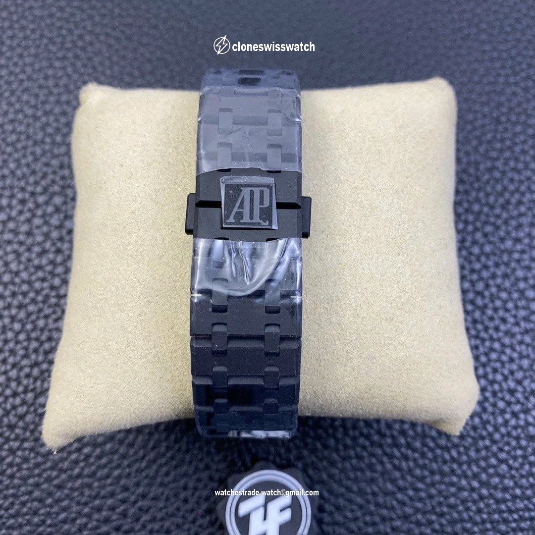 Royal Oak 41mm 15400 DLC ZF 1:1 Best Edition White Textured Dial on DLC Bracelet A3120