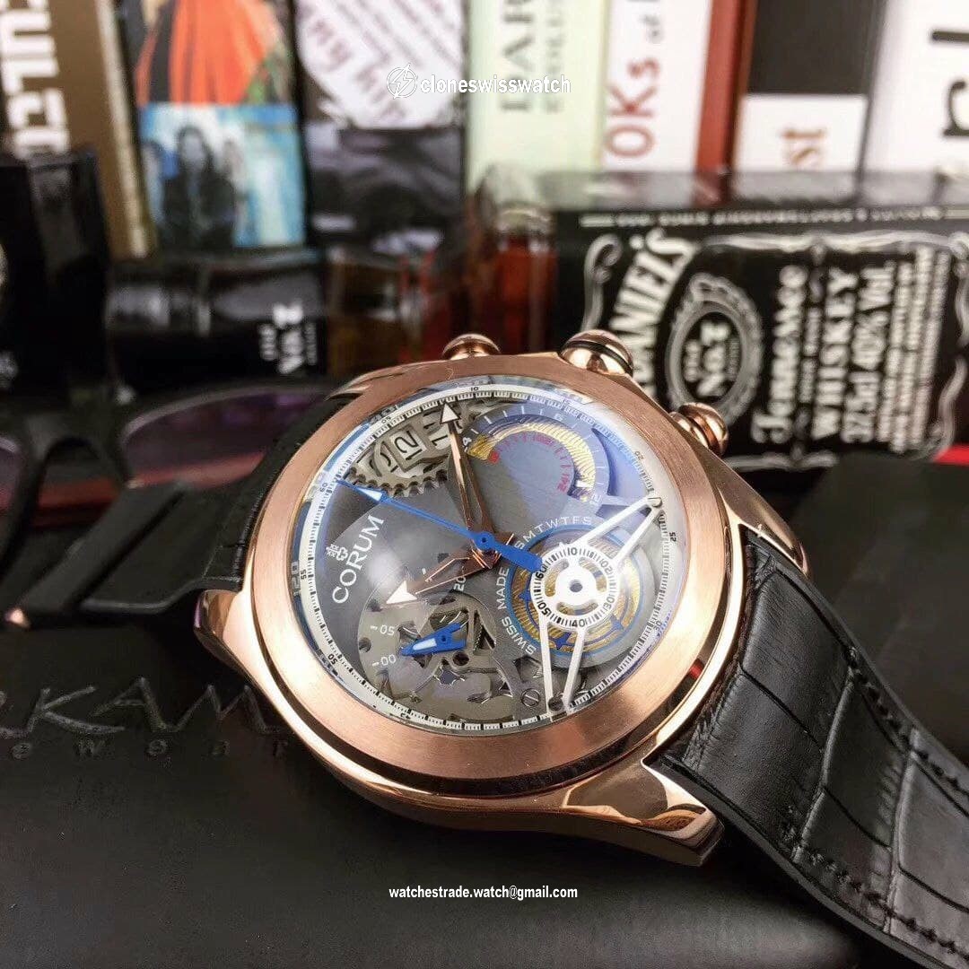 Corum Babble Gold Case Skeleton Tourbilon Black