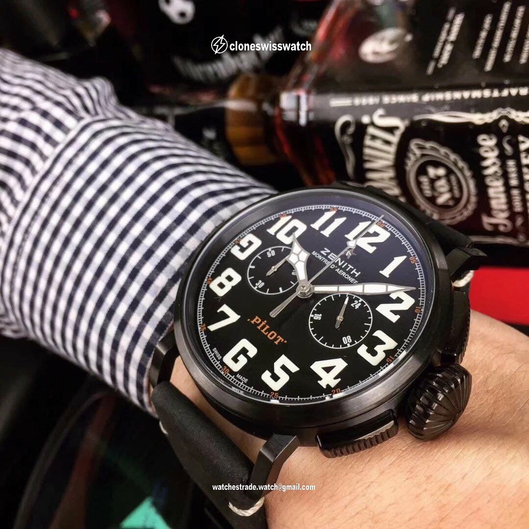 Zenith Pilot Black Case Black Dial Chrono