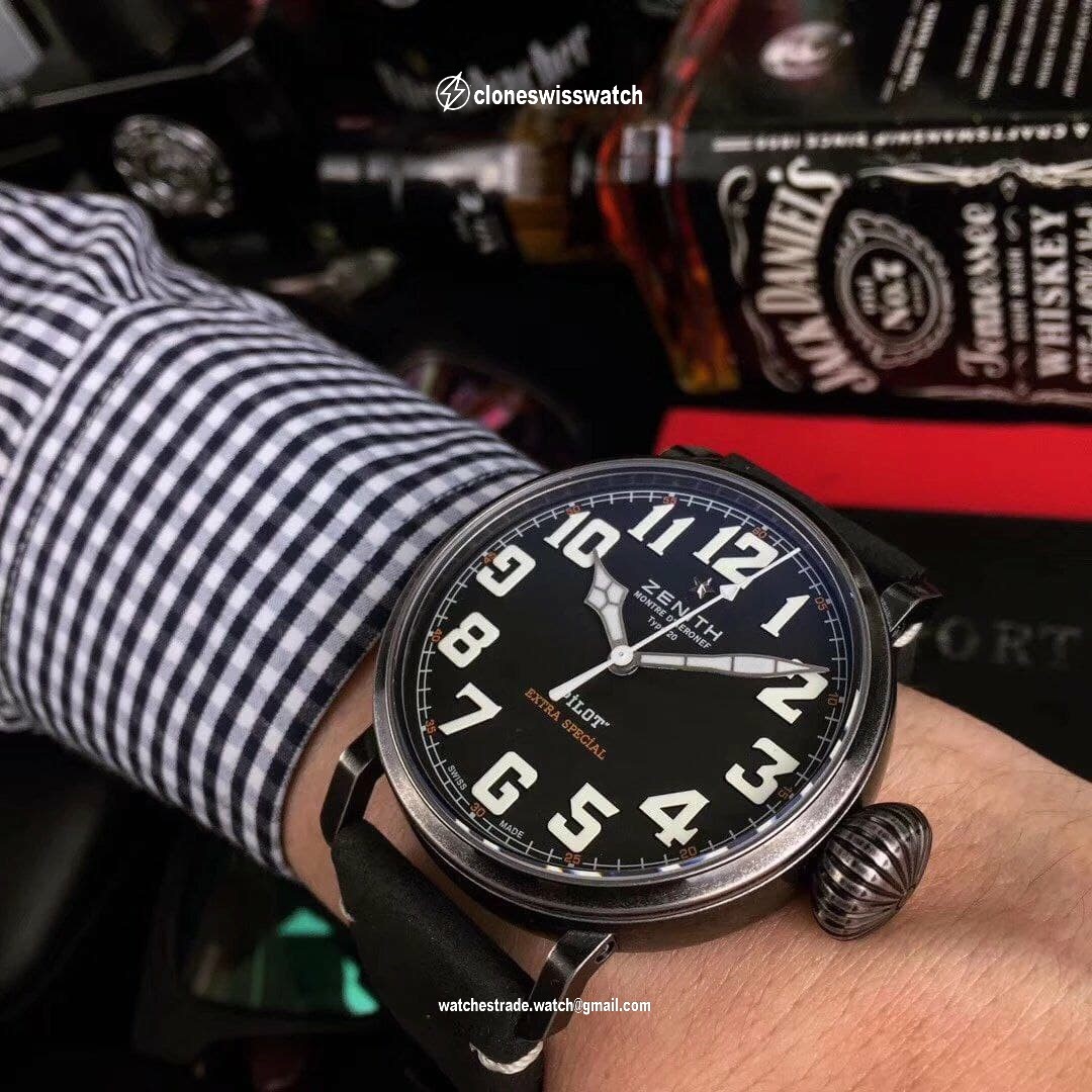 Zenith Pilot Black Case Black Dial Chrono