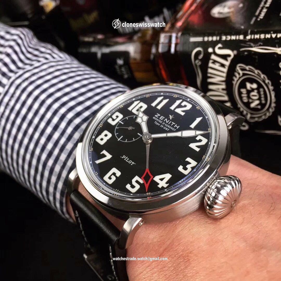 Zenith Pilot Silver Case Blue Dial Chrono