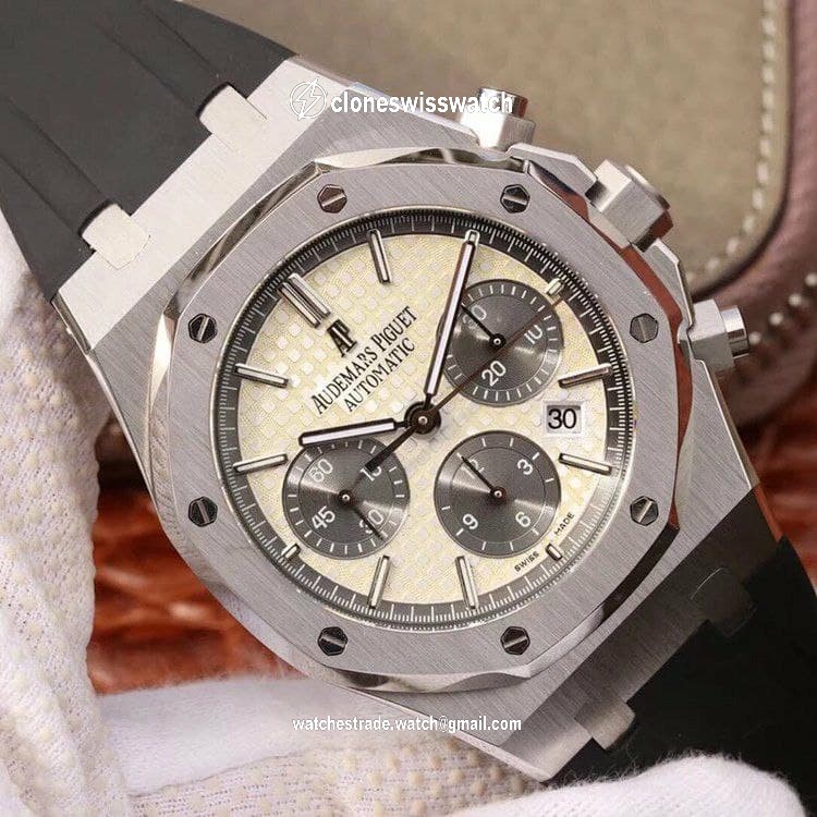 AP0608B - Royal Oak Chronograph 1:1 Best Edition 26331ST SS/RU Wht/Blk