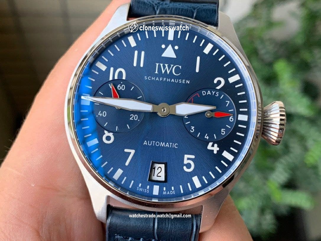 Big Pilot IW501008 "Boutique London" SS Best Edition Blue Dial on Blue Leather Strap