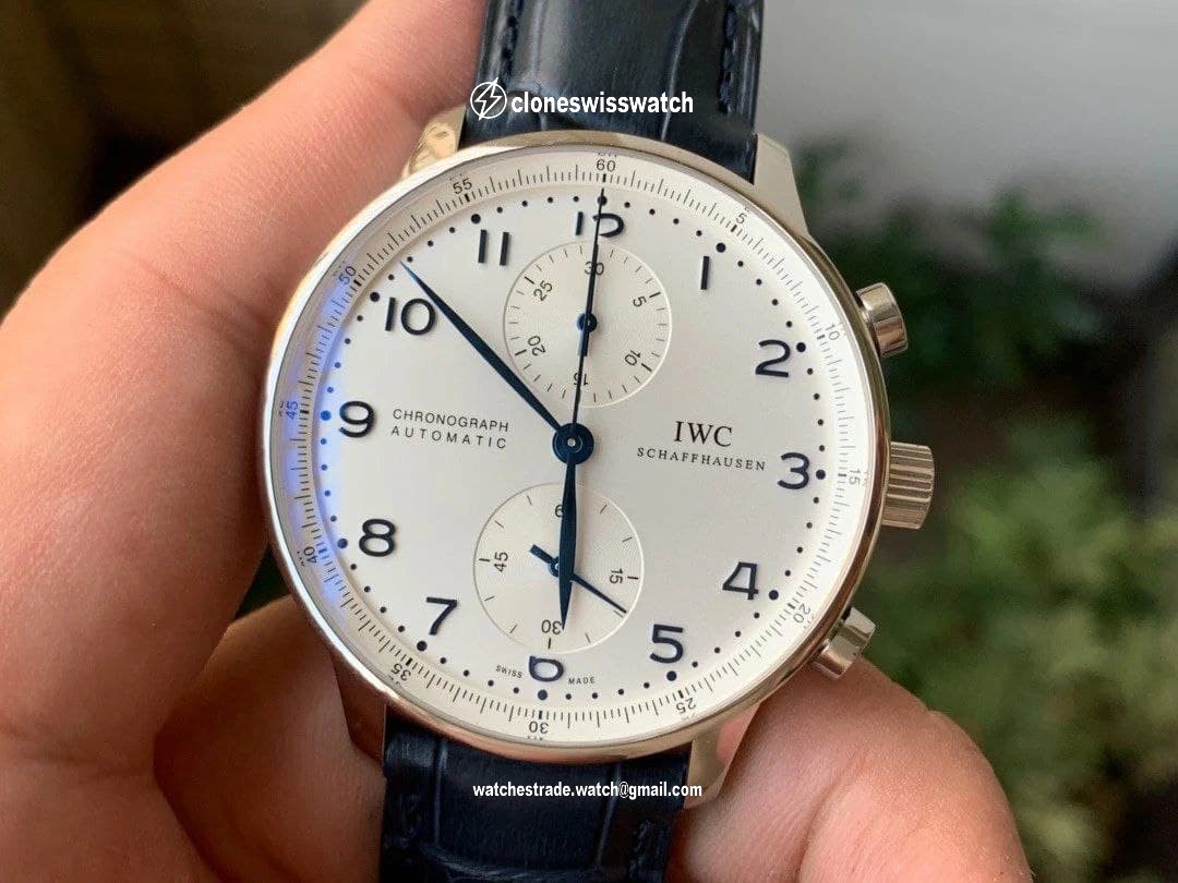 Portuguese Chrono IW371605 ZF 1:1 Best Edition White Dial on Black Leather Strap A69355