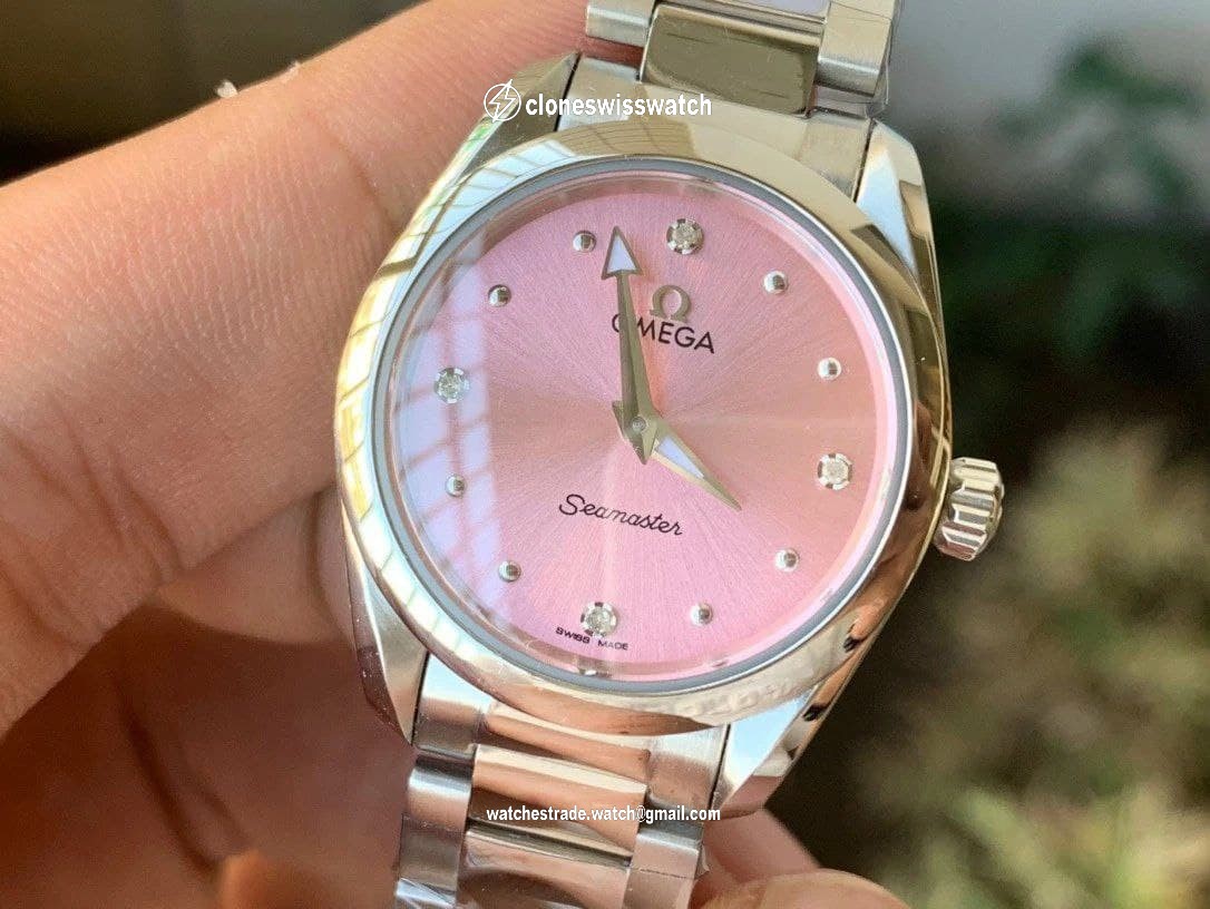 Aqua Terra 150M 34mm Ladies SS/SS S.Pink/Dm VSF A8800