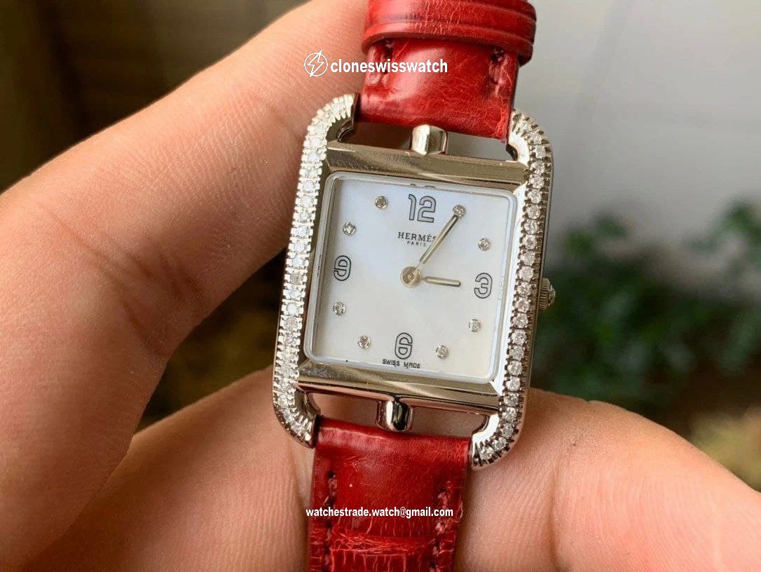 Hermes Cape Cod Ladies RG/LE MOP White Swiss Quartz