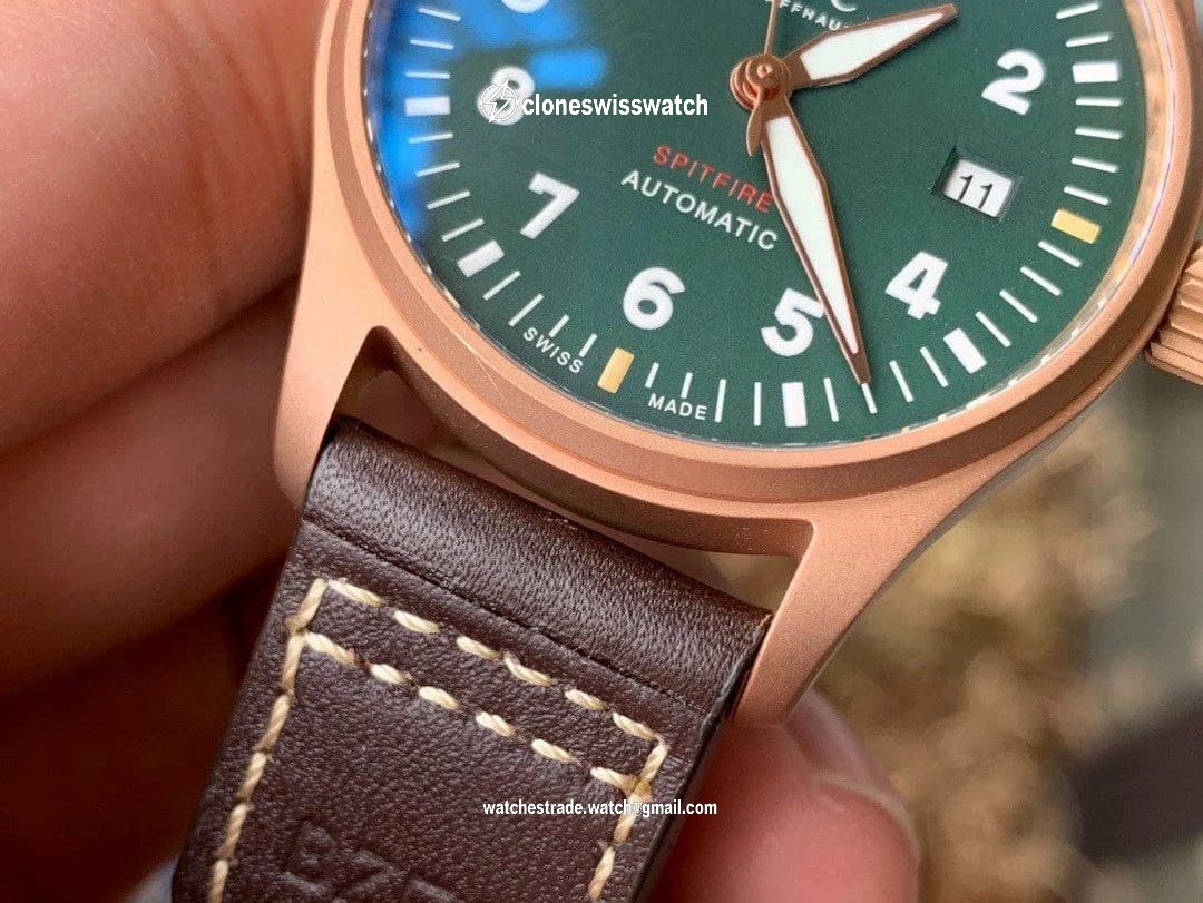 IWC Spitfire Automatic Bronze IW326802 MKF 1:1 Best Edition Green Dial on Brown Leather Strap MIYOTA 9015
