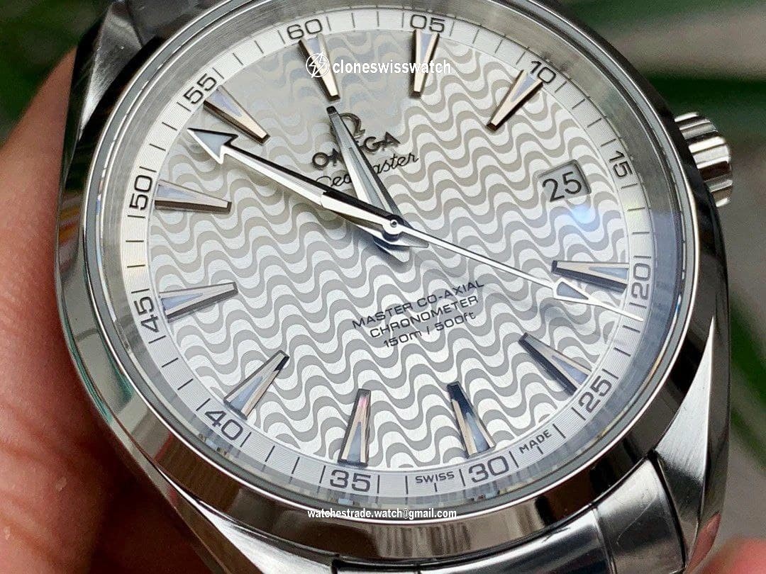 Omega Aqua Terra co axial white wave
