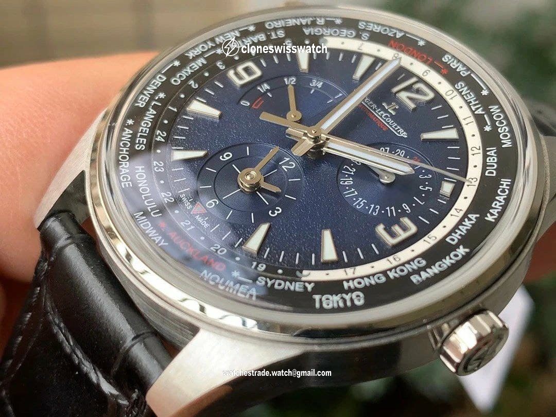Polaris Geographic SS ZF 1:1 Best Edition Blue Textured Dial on Black Leather Strap A936