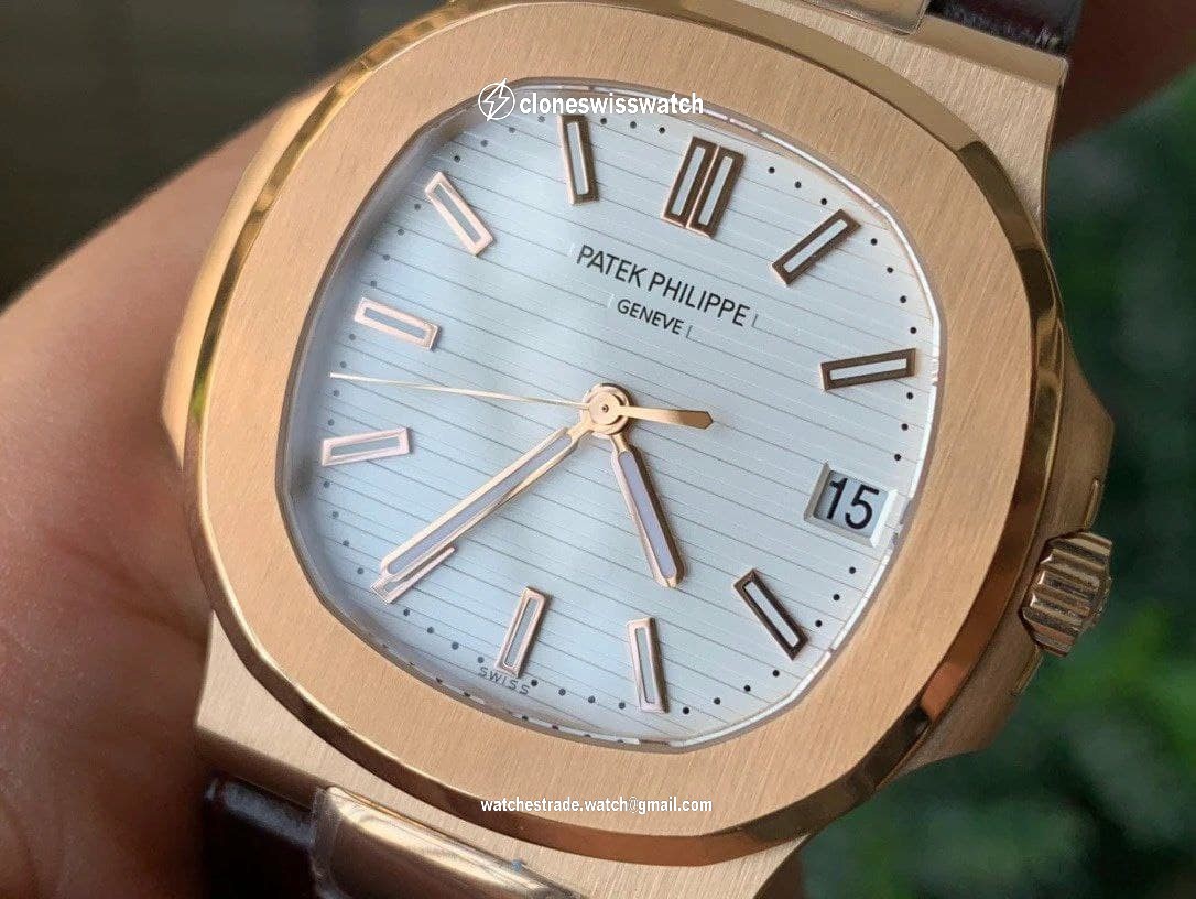 Nautilus 5711/1R PPF 1:1 Best Edition White Textured Dial on Brown Leather Strap 324CS