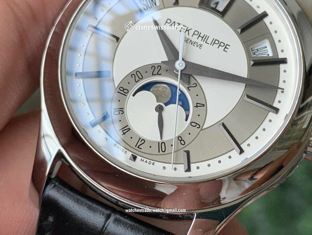 Annual Calendar 5205G GRF Best Edition White Dial on Black Leather Strap A324
