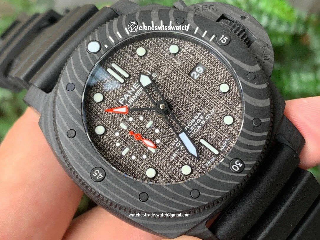 PAM1039 V Carbotech VSF 1:1 Best Edition Grey Sail Dial on Black Rubber Strap P.9010 Clone