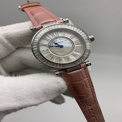 Frankc Muller Diamond Pink White Dial on Pink Leather Strap