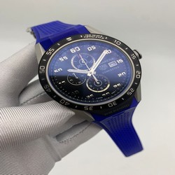 Tag Heuer Black Dial Chrono on Blue Rubber Strap